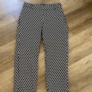 H&M dress pants with black and white design